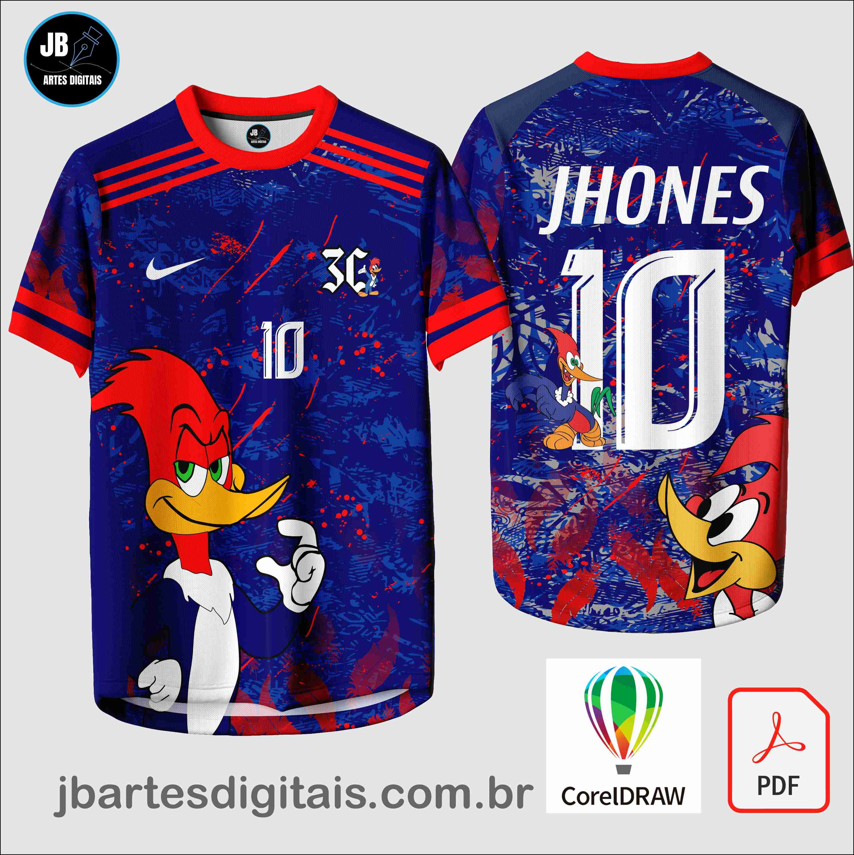 Arte camiseta Interclasse Sublimação Total (PICA PAU INTERCLASSE)