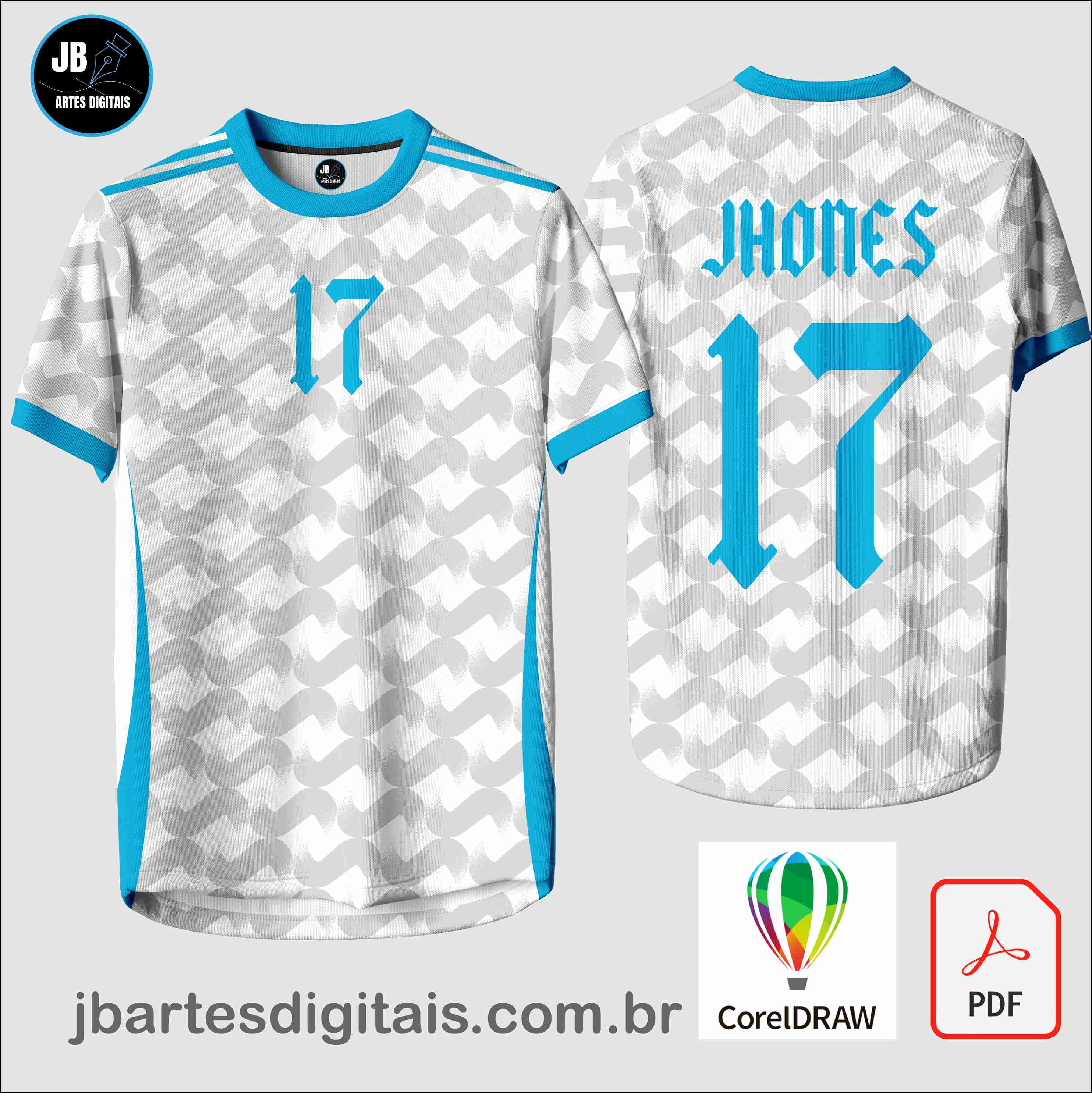 Arte camiseta Futebol Sublimação Total (GEOMETRIC PATER AZUL)