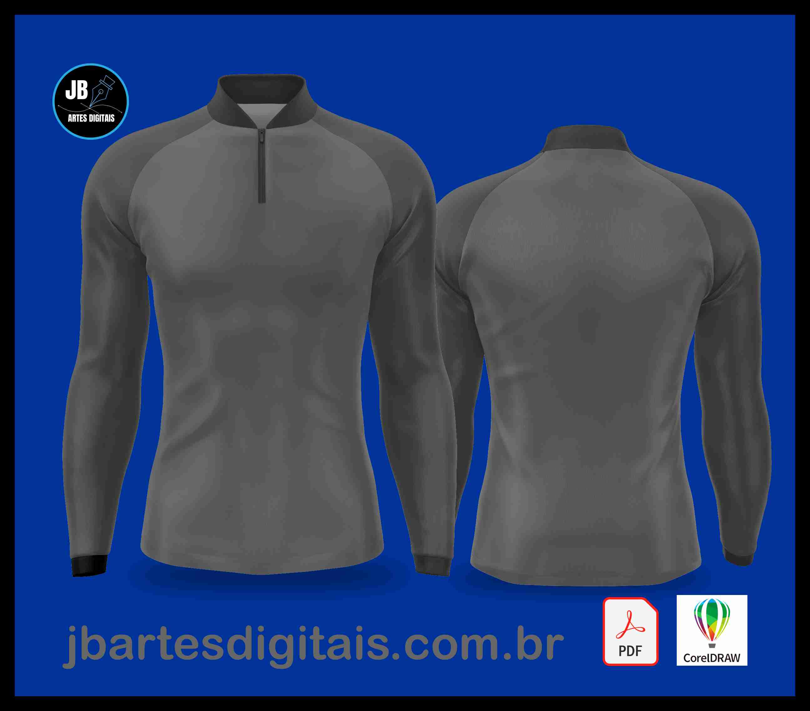 CRIADOR AUTOMÁTICO DE MOCKUPS CORELDRAW (PESCA MANGA LONGA RAGLAN)