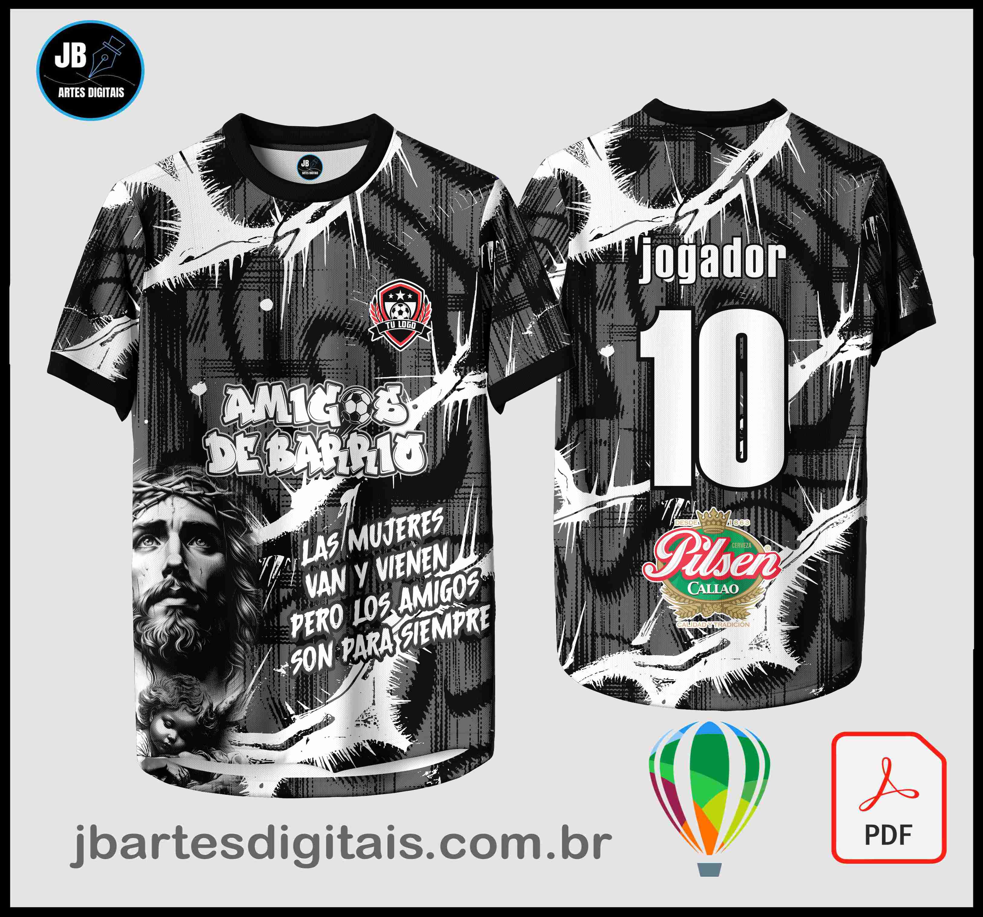 Futsalero Jesus Negro Blanco