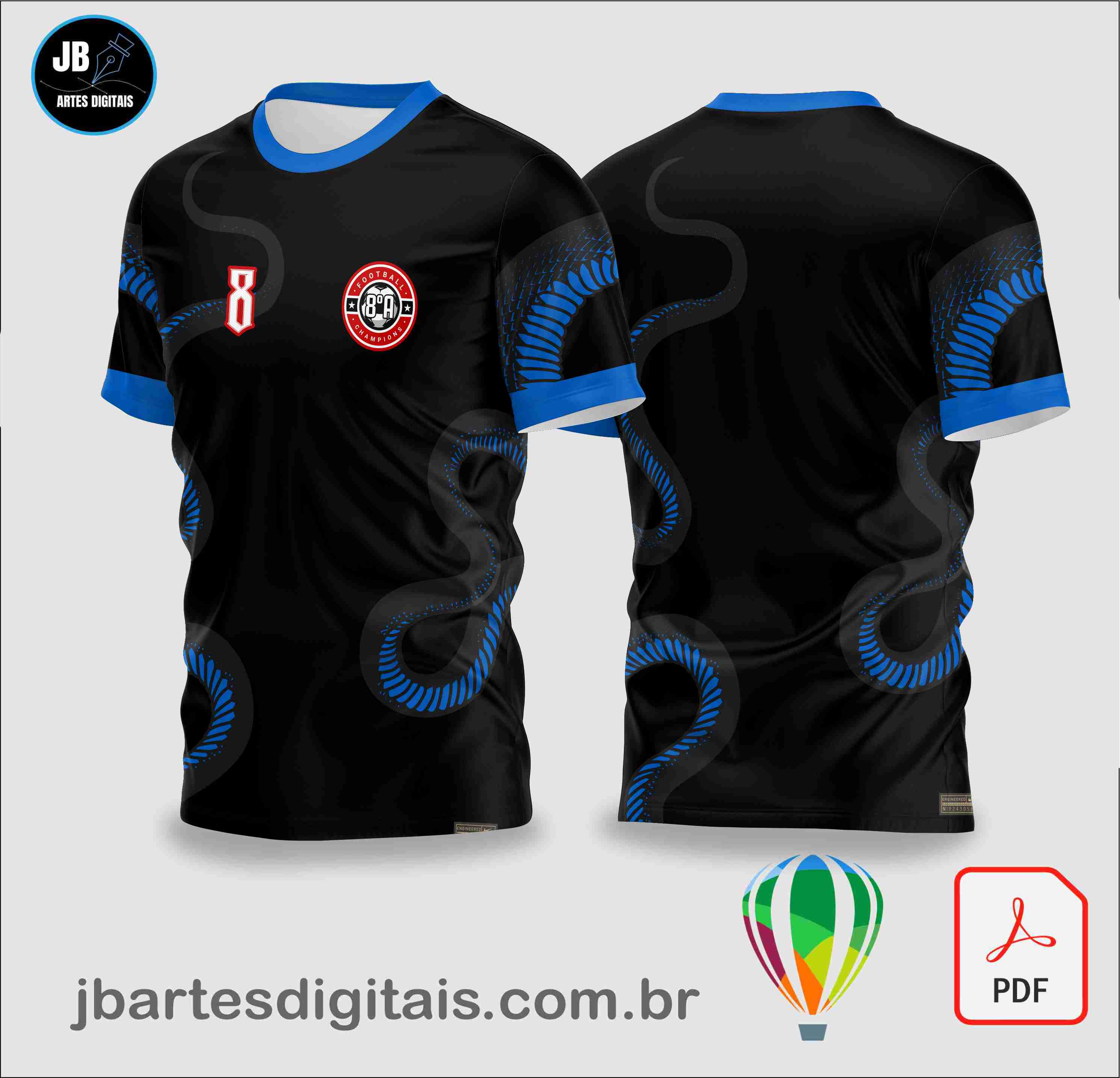 Camisa formando fenix e cobra roxa