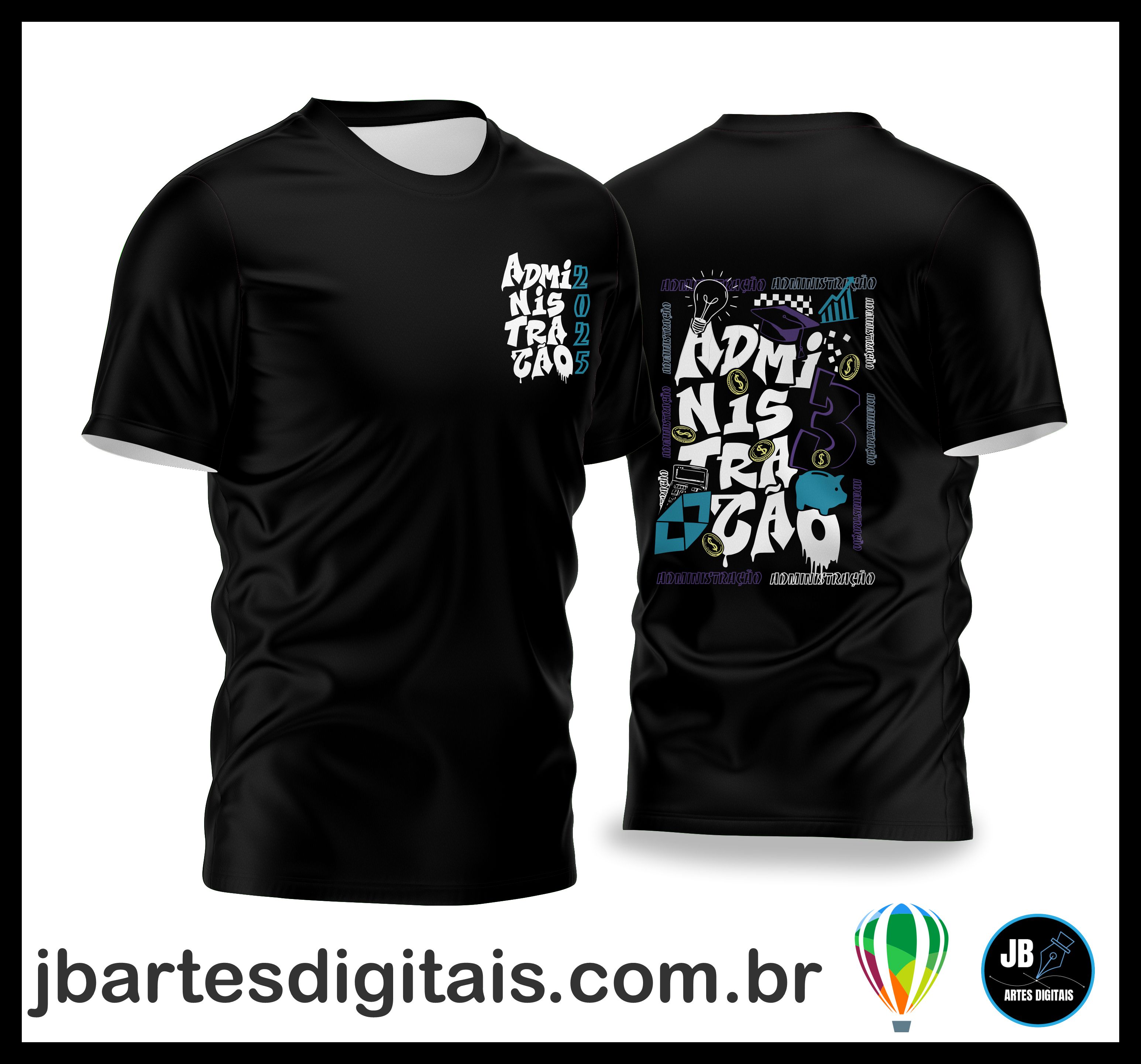Arte em vetor camiseta ADM 2025 (COREL DRAW) + BRINDE: (MAIS DE 600 FONTES EXCLUSIVAS)