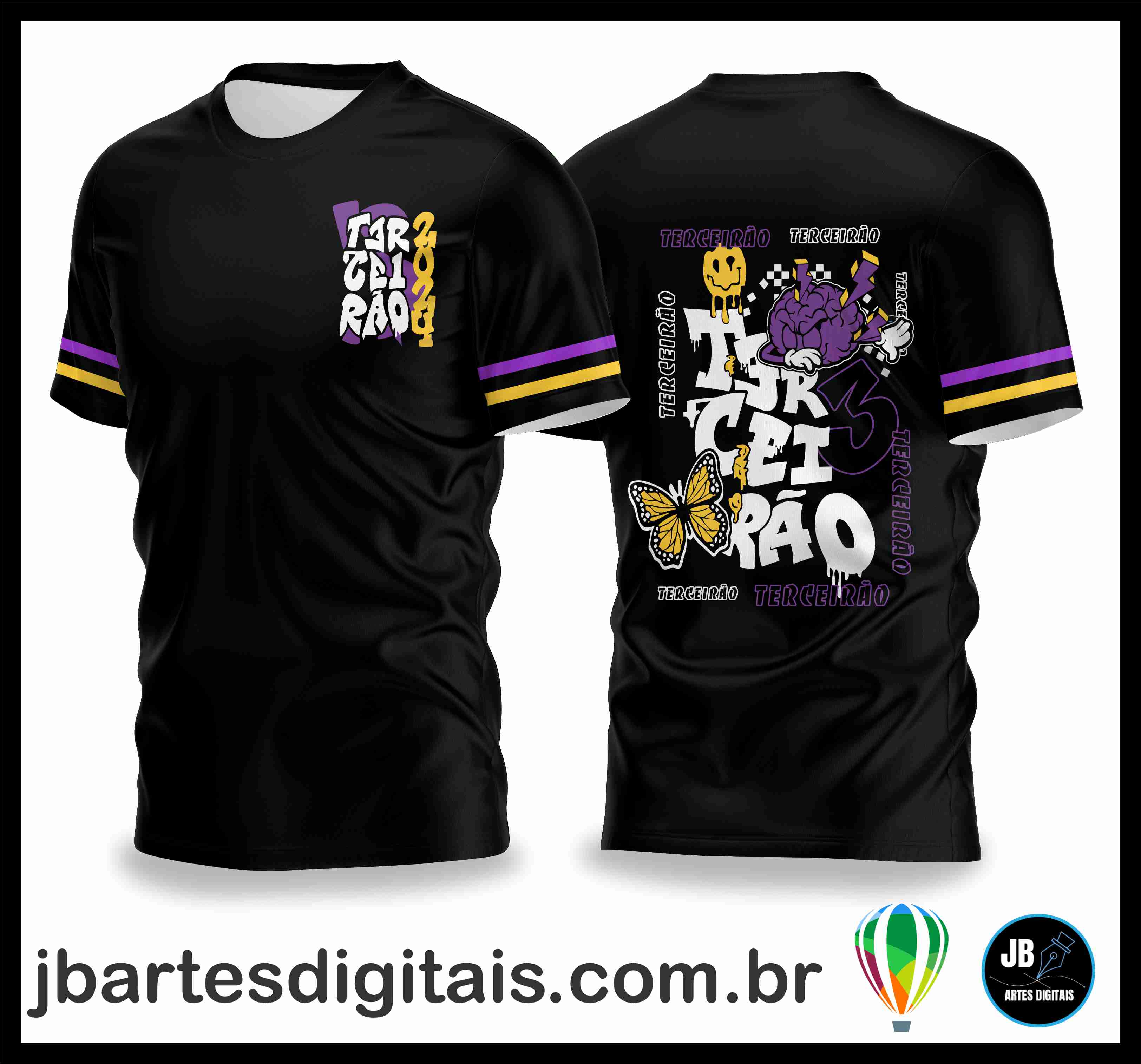 Cerebro roxo e borboleta (COREL DRAW) + BRINDE: (MAIS DE 600 FONTES EXCLUSIVAS)