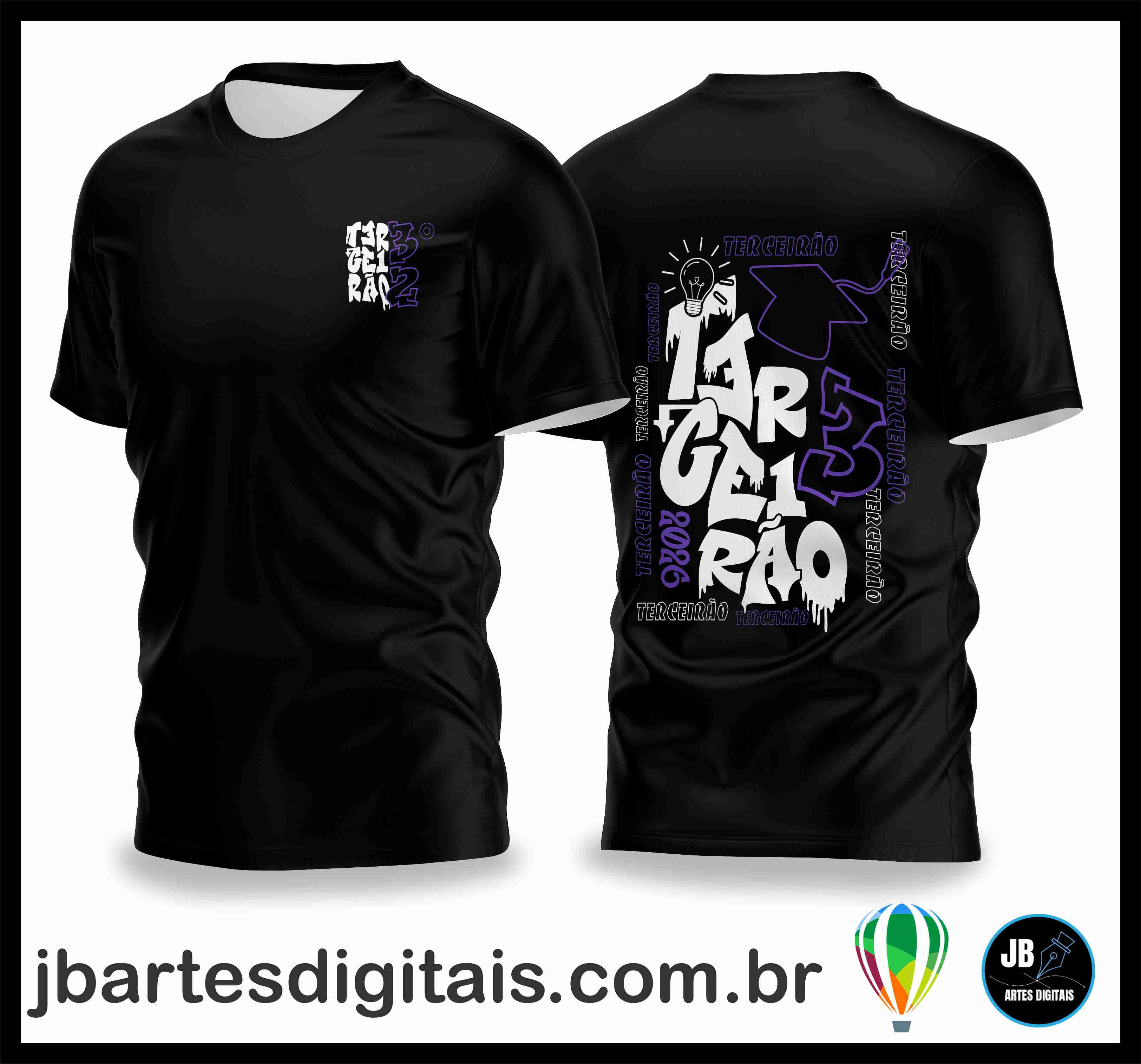 Camisa terceirao - lampada  2024 (COREL DRAW) + BRINDE: (MAIS DE 600 FONTES EXCLUSIVAS)