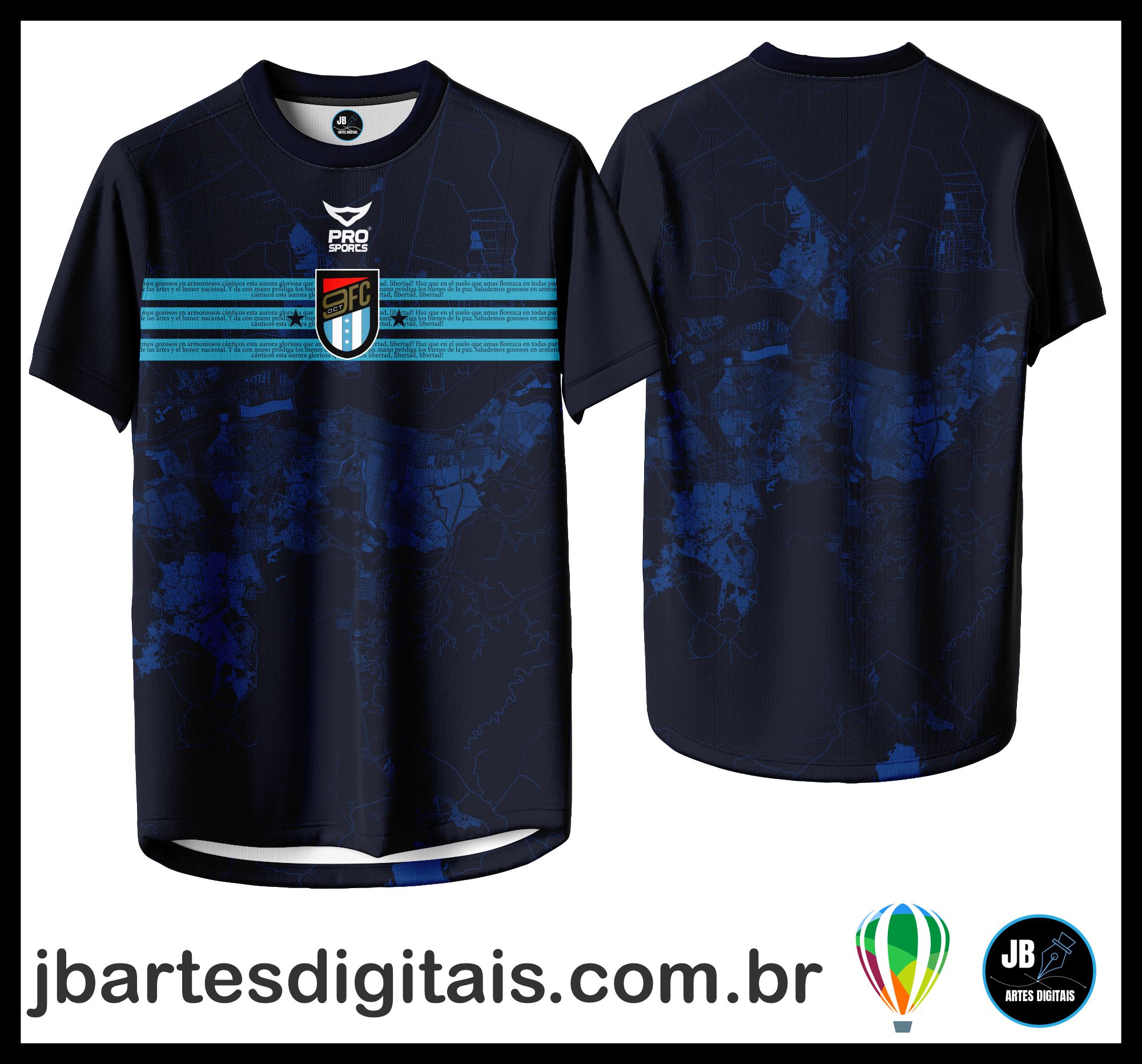 Arte camiseta Futebol Sublimação Total (9 de Octubre FC Kit 24-25)
